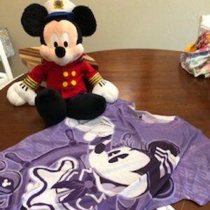 Disney Cruise tee and Captain Mickey plush